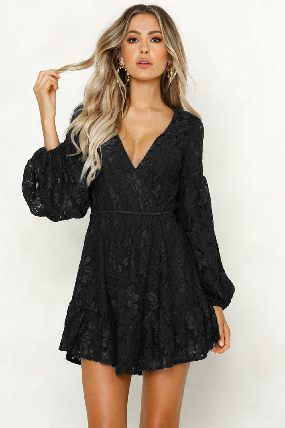 Robe chemise à lacets