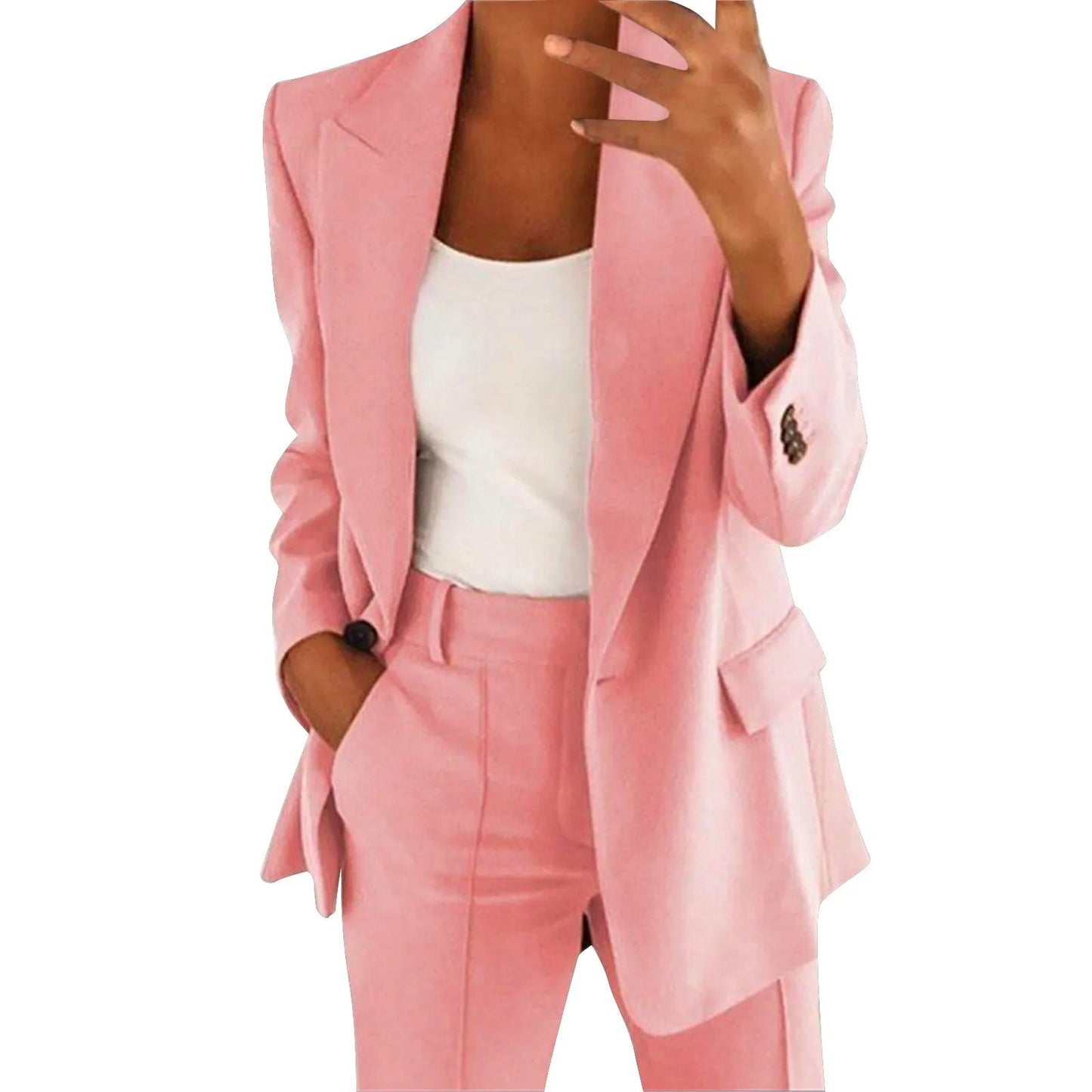 Cripes – ensemble de costume pour femme, couleur unie, avec veste de costume, Blazer et pantalon