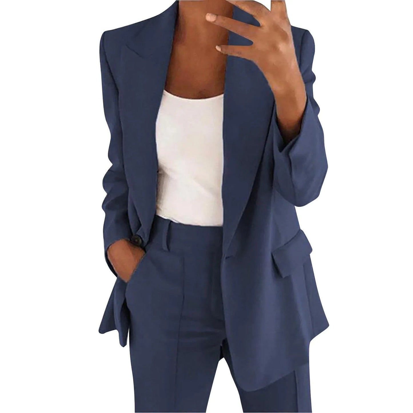 Cripes – ensemble de costume pour femme, couleur unie, avec veste de costume, Blazer et pantalon