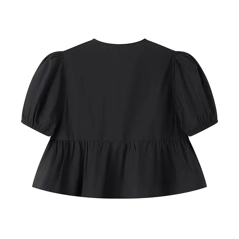 Cripes Tie Ruffle Crop Top