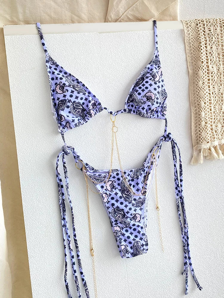 Brazilian bikini avec chaîne