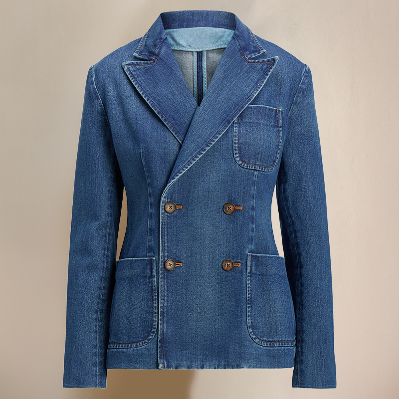 Cripes Denim Blazer Avec Boutons Dames