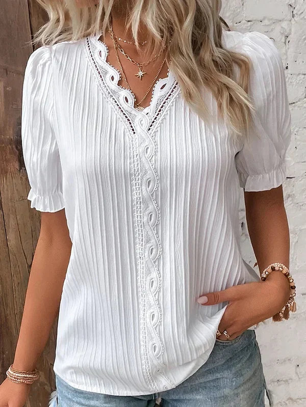 Chemise Elégante En Dentelle Avec Décolleté En V