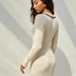 Crêpes | Robe pull longue élégante