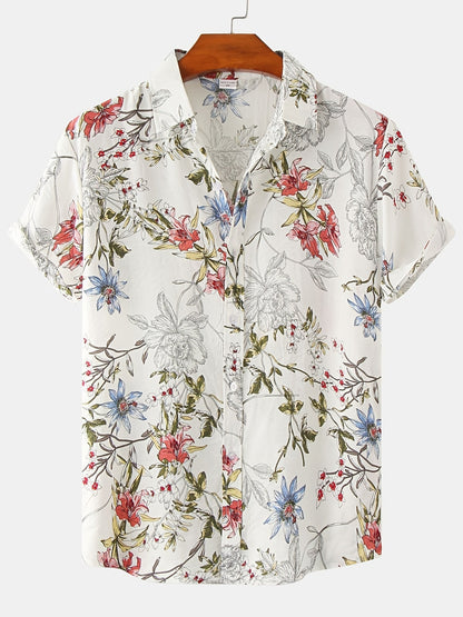 Chemise à fleurs à manches courtes