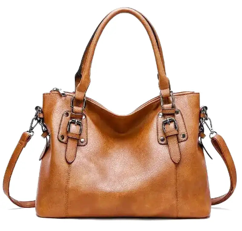 Große Kapazität Vintage Weiche Lederhandtasche mit Schultergurt