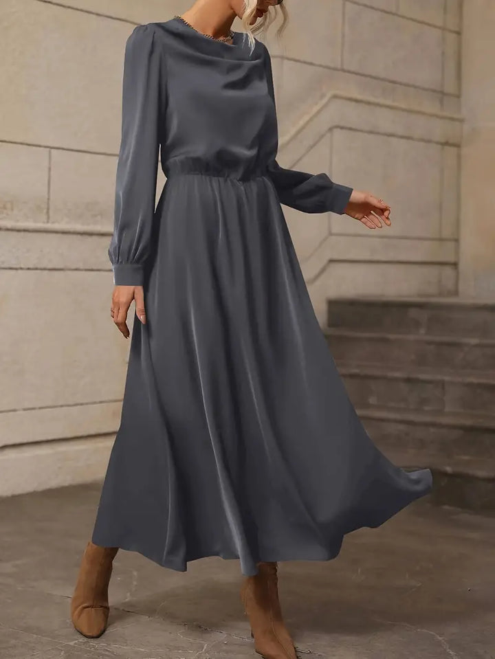 Cripes - Robe trapèze raffinée à manches lanternes et taille nouée