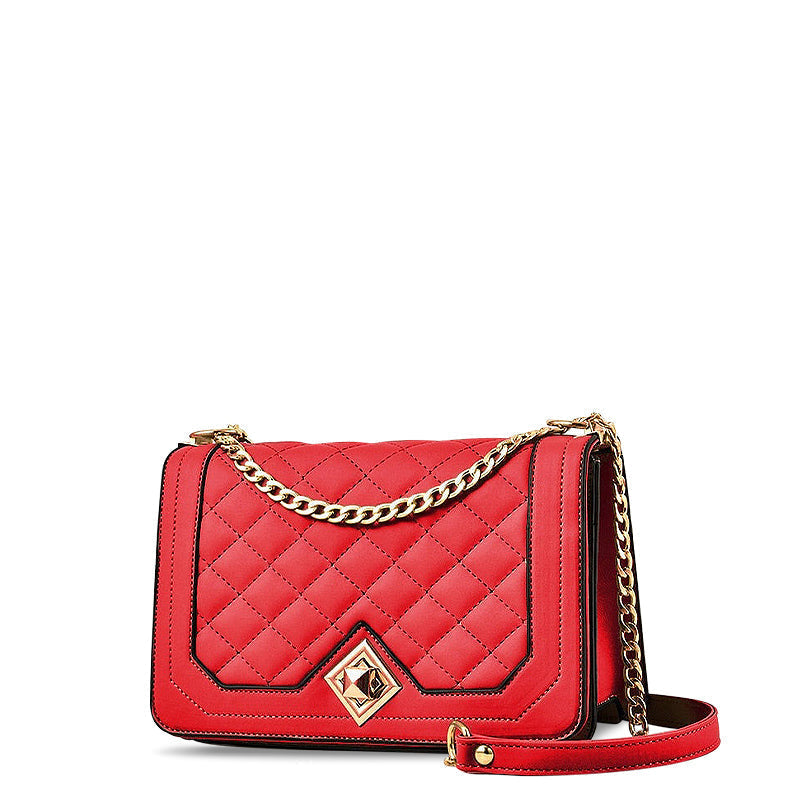 Gepolsterte Ketten-Crossbody-Tasche, Kleine Schultertasche