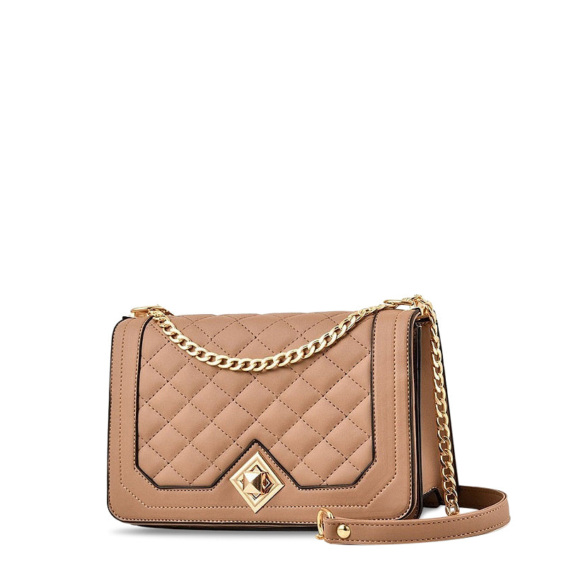 Gepolsterte Ketten-Crossbody-Tasche, Kleine Schultertasche