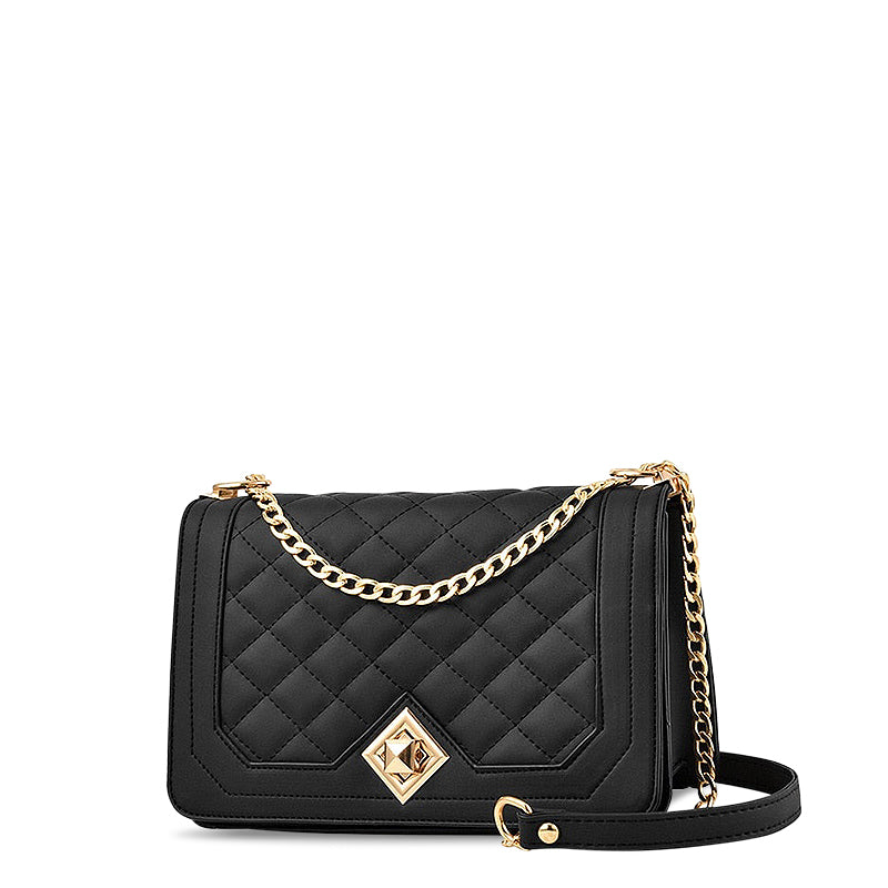 Gepolsterte Ketten-Crossbody-Tasche, Kleine Schultertasche