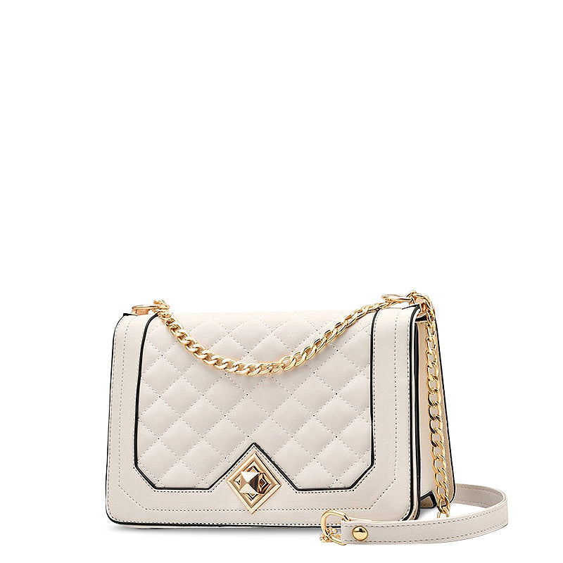 Gepolsterte Ketten-Crossbody-Tasche, Kleine Schultertasche