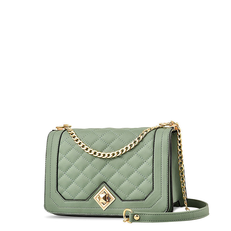 Gepolsterte Ketten-Crossbody-Tasche, Kleine Schultertasche