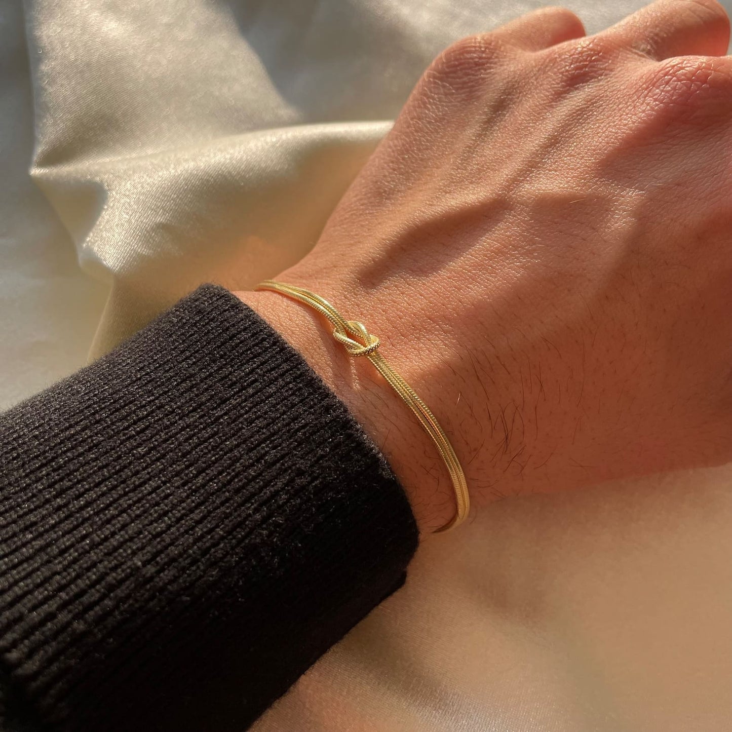 Crêpes | Bracelet minimaliste noeud d'amour