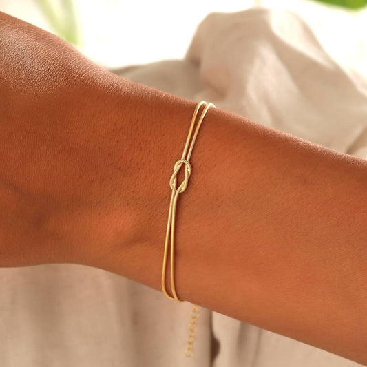 Crêpes | Bracelet minimaliste noeud d'amour