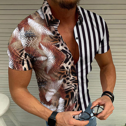 Chemise de plage hawaïenne à fleurs pour homme