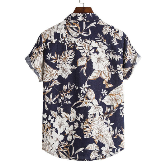 élégante à manches courtes pour hommes avec motif floral