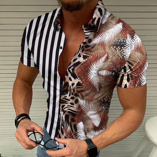 Chemise de plage hawaïenne à fleurs pour homme