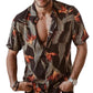 Chemise à manches courtes pour homme à imprimé tropical