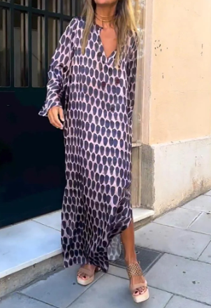 Robe à manches longues imprimée en batik