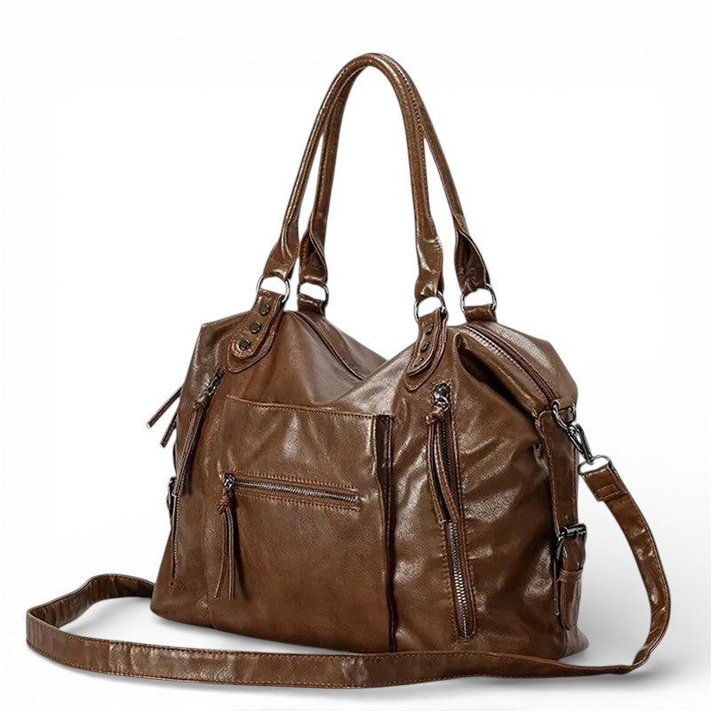 Multipocket Schultertasche Mode Retro Pendler Unterarm Motorrad Tasche Marken Design Damen Umhängetasche große Reisetasche
