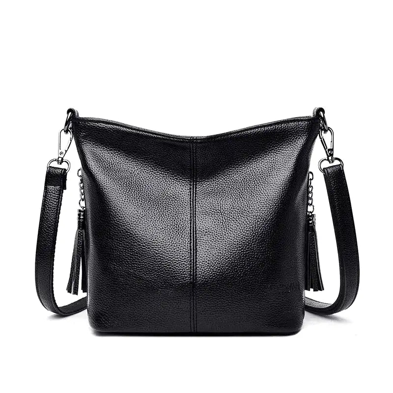 Handtas Schultertasche aus steifem Leder