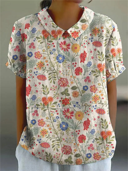 Chemise décontractée à imprimé floral pour femmes