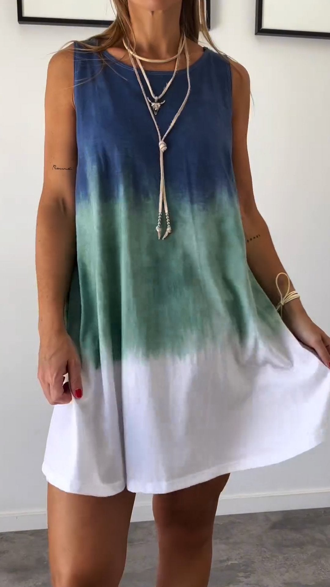 Robe d'été trapèze Cripes au look ombré