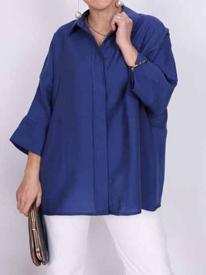 Cripes – Blouse Chemise Oversize Bleu Marine