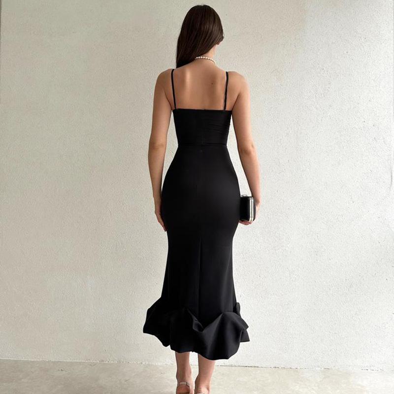 Elégante robe slip unie