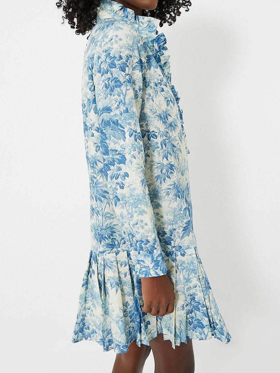 Robe plissée imprimée à volants