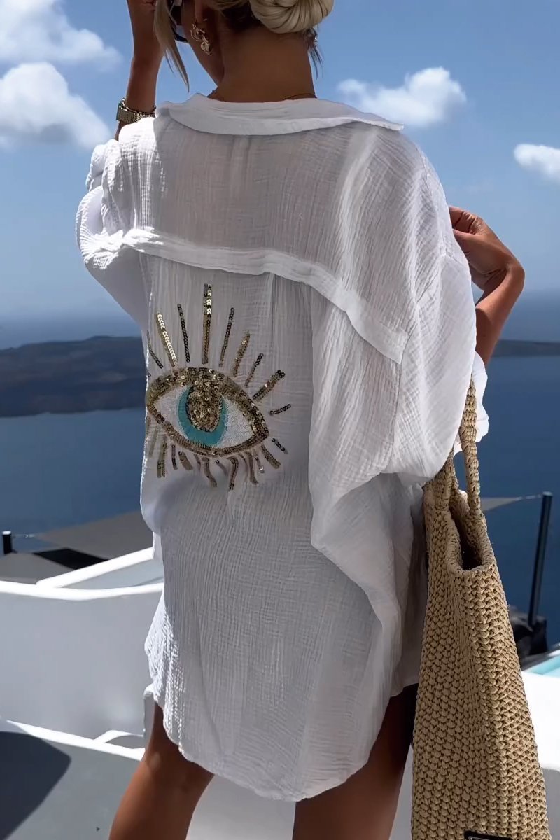 Cripes - Robe de plage blanche Oeil