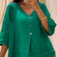 Cripes – Blouse verte en lin et coton