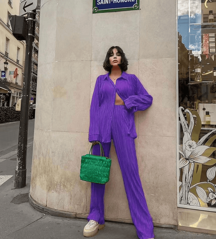 Cripes - Ensemble deux pièces élégant pour femme à manches longues et taille haute