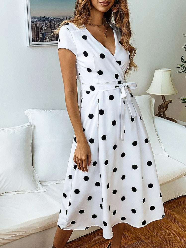 Robe d'été ModeParisienne® à imprimé pois vintage