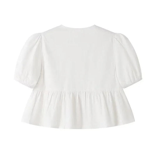 Cripes Tie Ruffle Crop Top