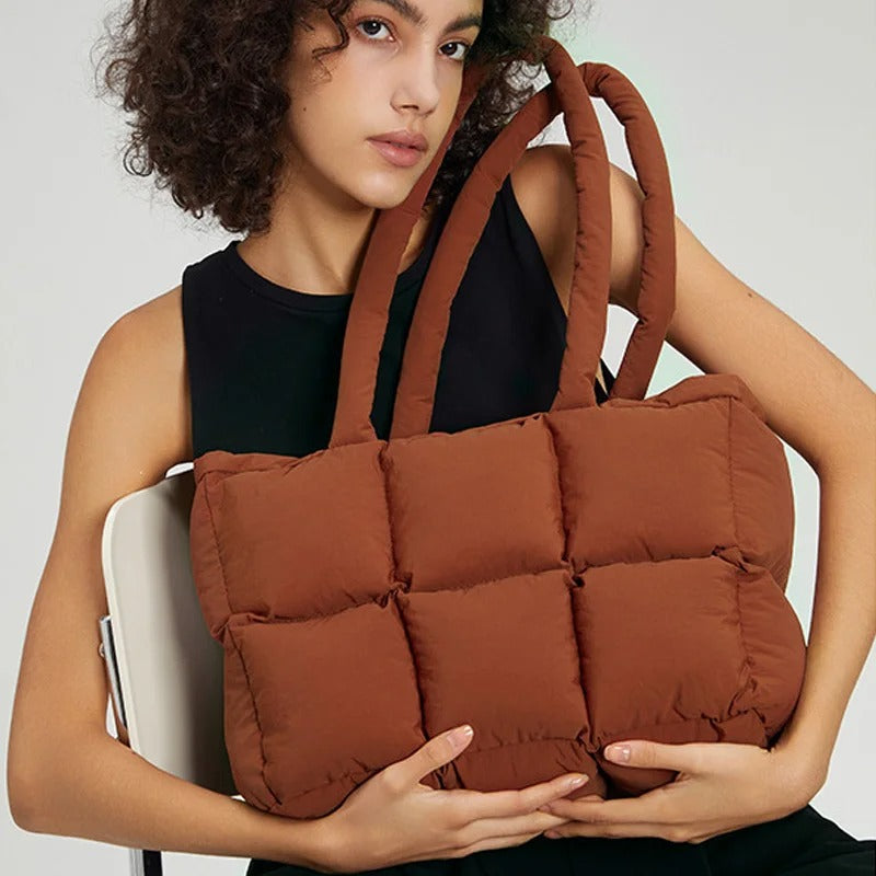 Puffer Schultertasche für Damen - Stylische und geräumige Handtasche