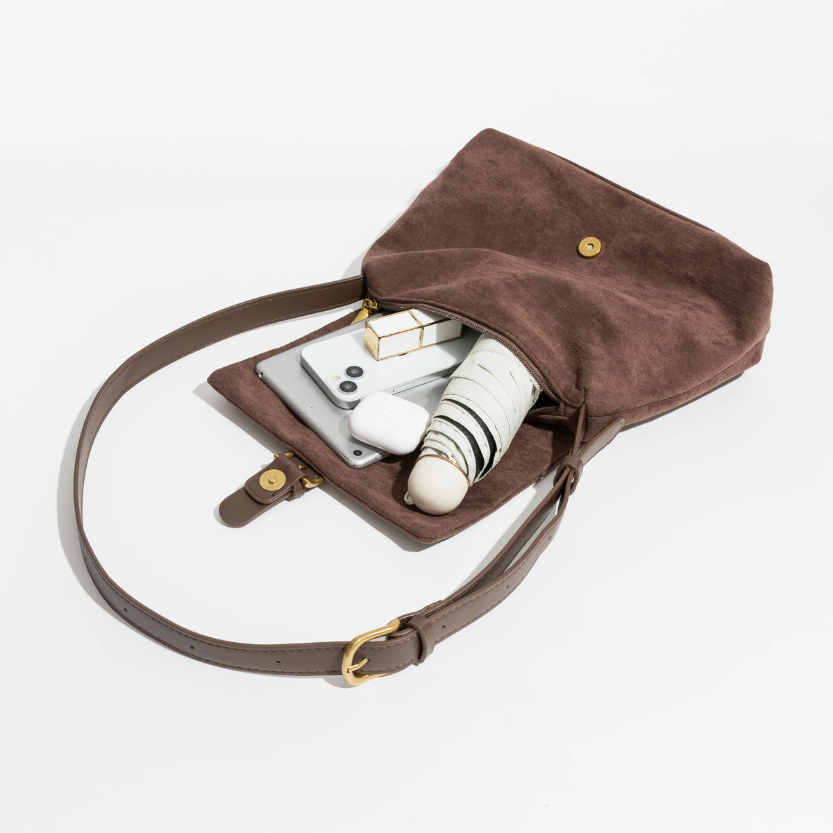 Wildleder Schultertasche für Damen - Stilvolle und luxuriöse Handtasche