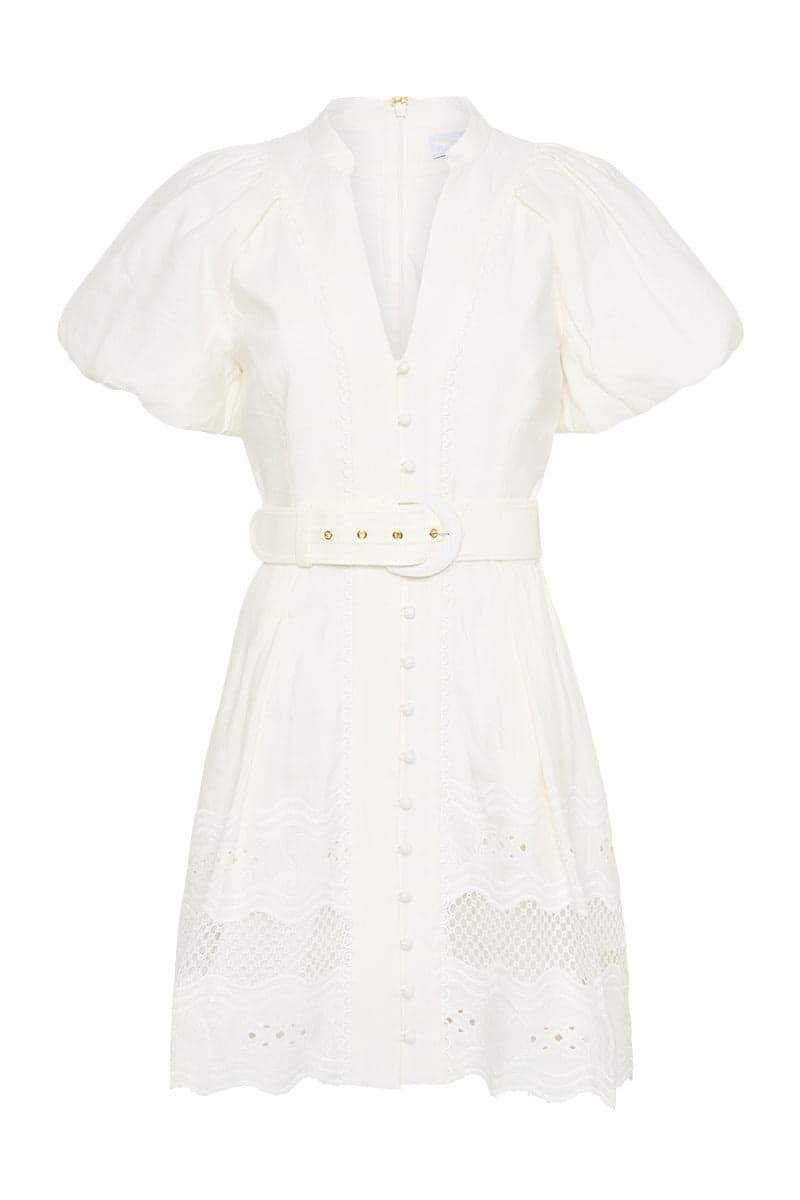 Mini robe avec décolleté en V brodé