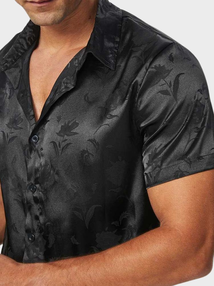 Blouse en satin noir Cripes