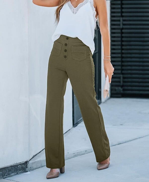 Pantalon décontracté élastique taille haute Cripes IVY