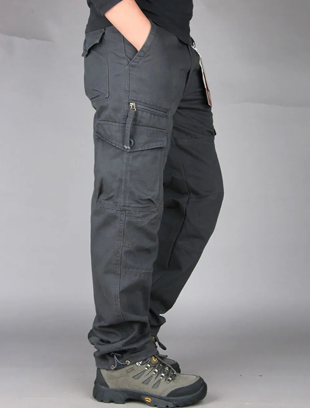 Pantalon cargo droit fantaisie pour hommes