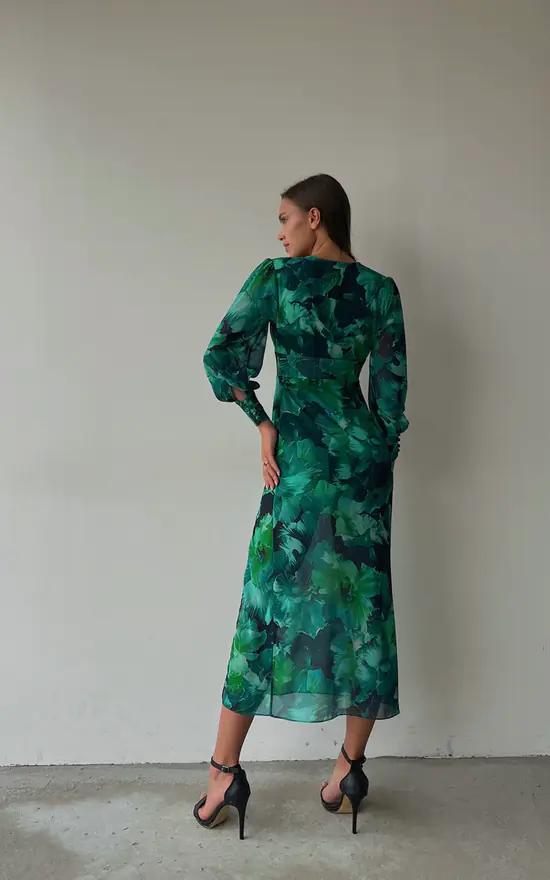 Robe midi vert émeraude