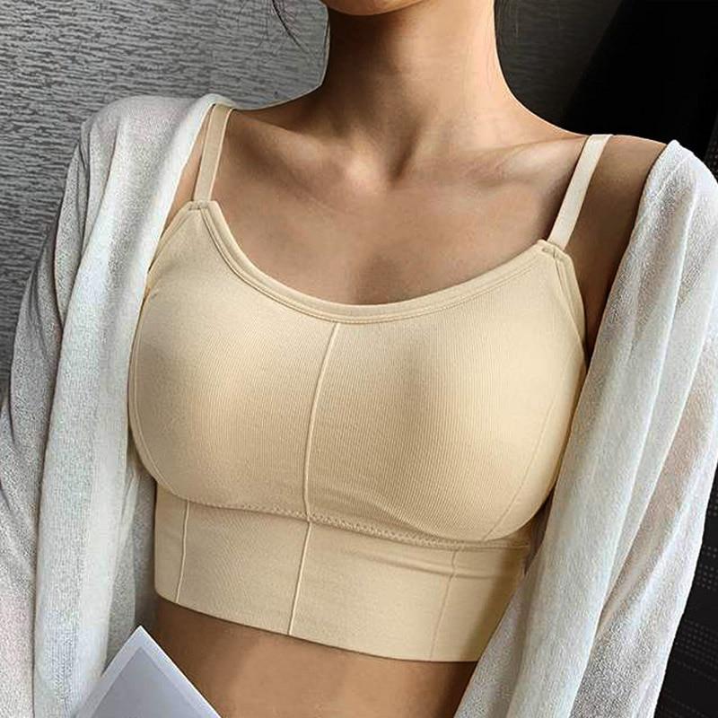 Top crop sans couture et sans fil