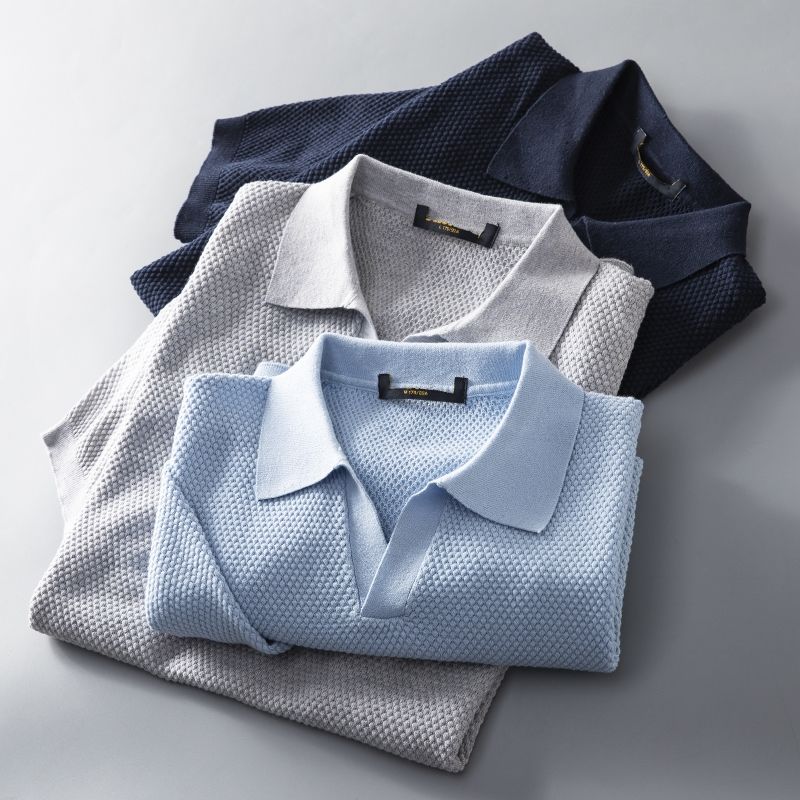 Polo en coton tricoté pour hommes