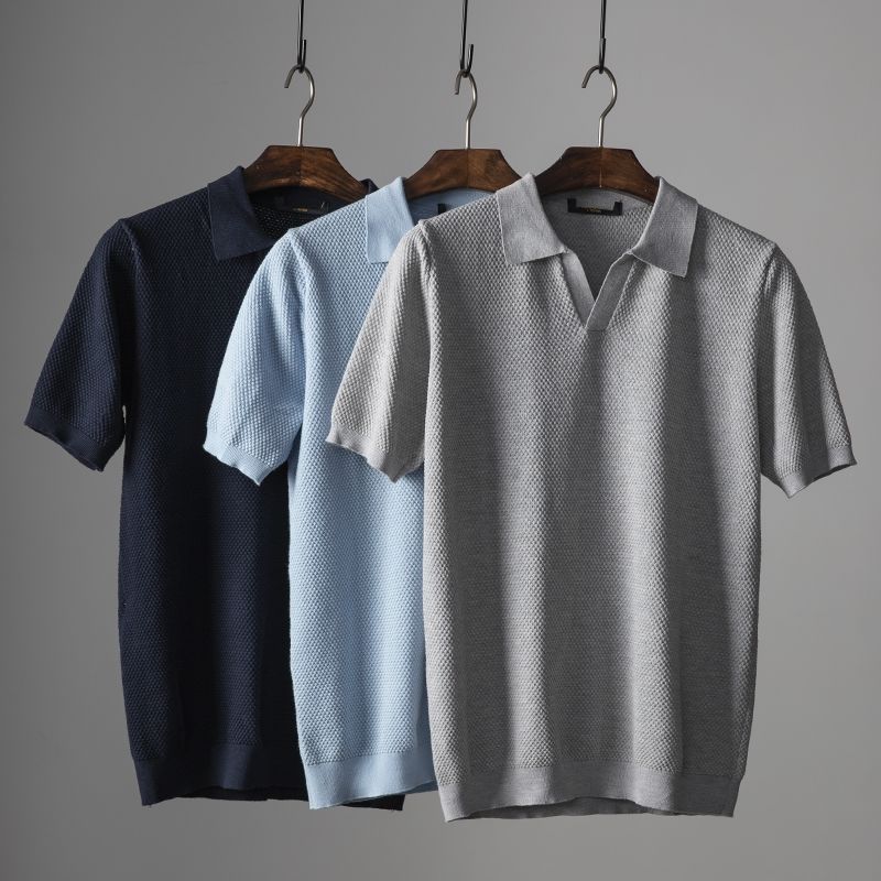 Polo en coton tricoté pour hommes