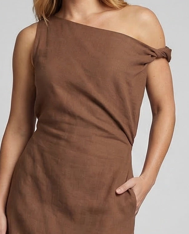 Dames Off-Shoulder Maxi Jurk met Drapering