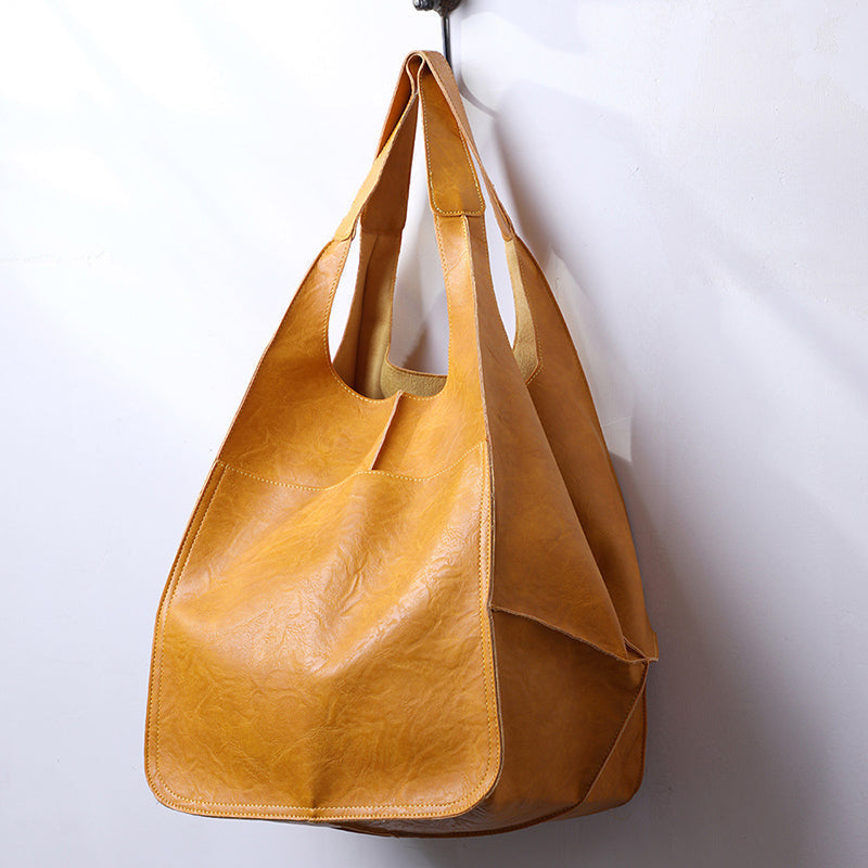 Übergroße Leder-Schultertasche für Frauen