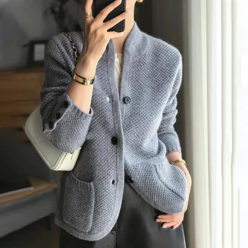 [Le meilleur cadeau pour elle]Cardigan femme avec bouton