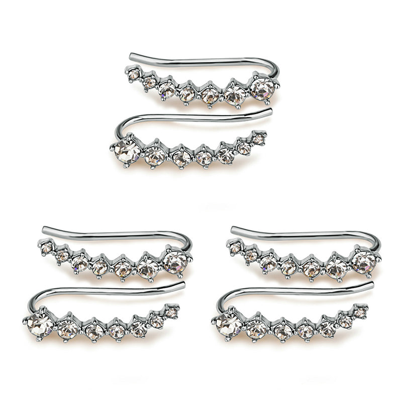 🎅Cadeau idéal💖Boucles d'oreilles avec sept étoiles et diamants synthétiques