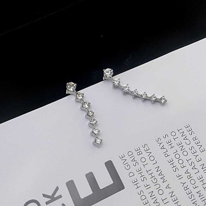 🎅Cadeau idéal💖Boucles d'oreilles avec sept étoiles et diamants synthétiques